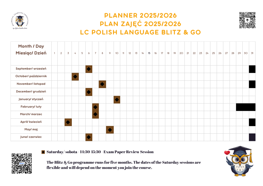 Polish Leaving Cert Blitz & Go Planner 2025-2026