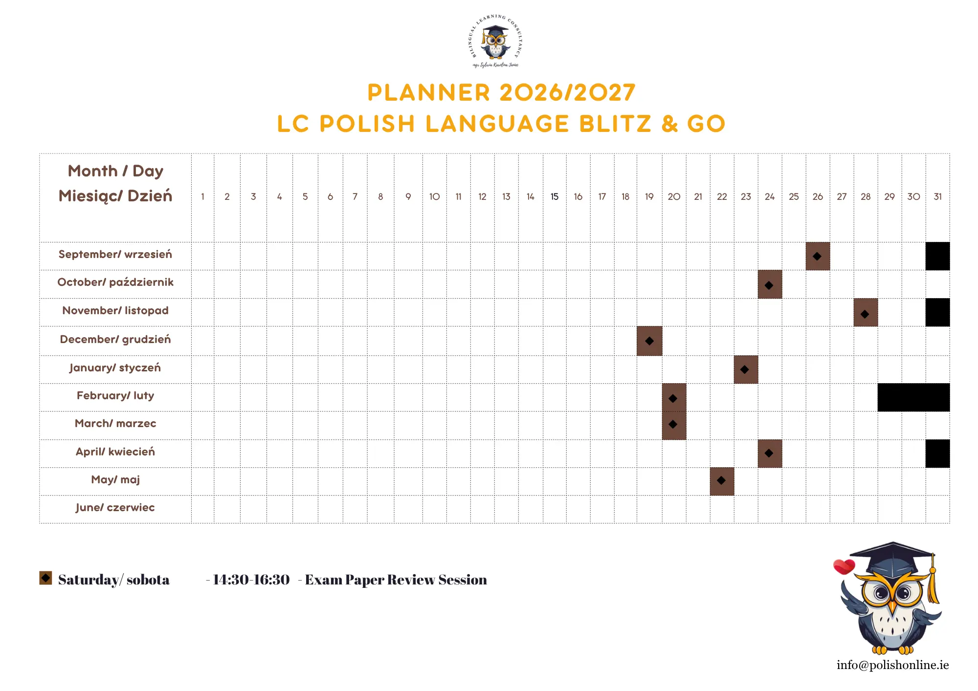 Polish Leaving Cert Blitz & Go Planner 2025-2026