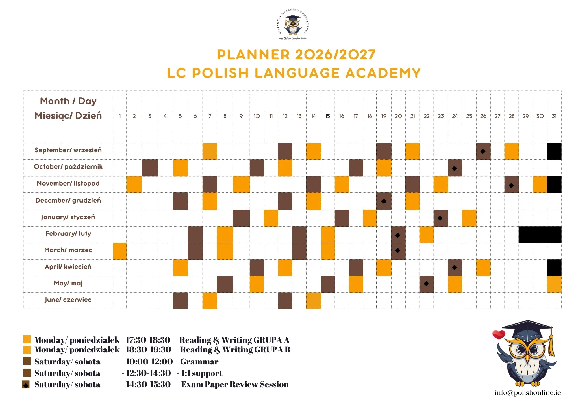 Academy Planner 2026-2027
